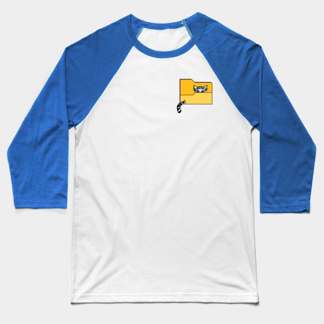 Lemur in a Folder Icon Baseball T-Shirt by Fun Funky Designs
